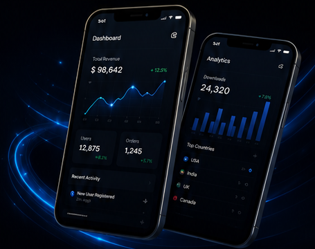 Transform Ideas Into Powerful Applications mockup visual